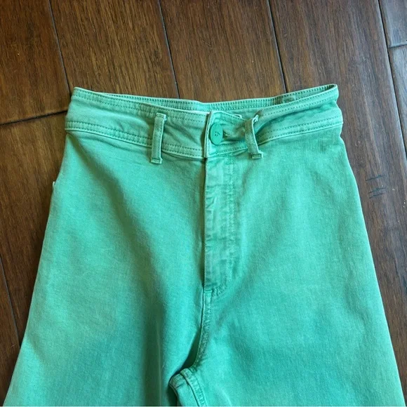ZARA Mint Green Wide-Leg Jeans SZ 4 - Picture 2 of 4